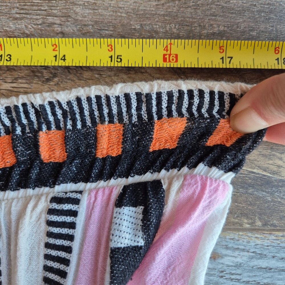 Devotion Twins Psarou Maxi Skirt Tiered Elastic Waist Black Orange Assorted - Picture 12 of 14